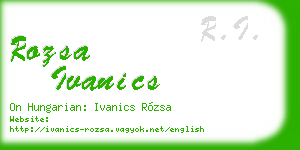 rozsa ivanics business card